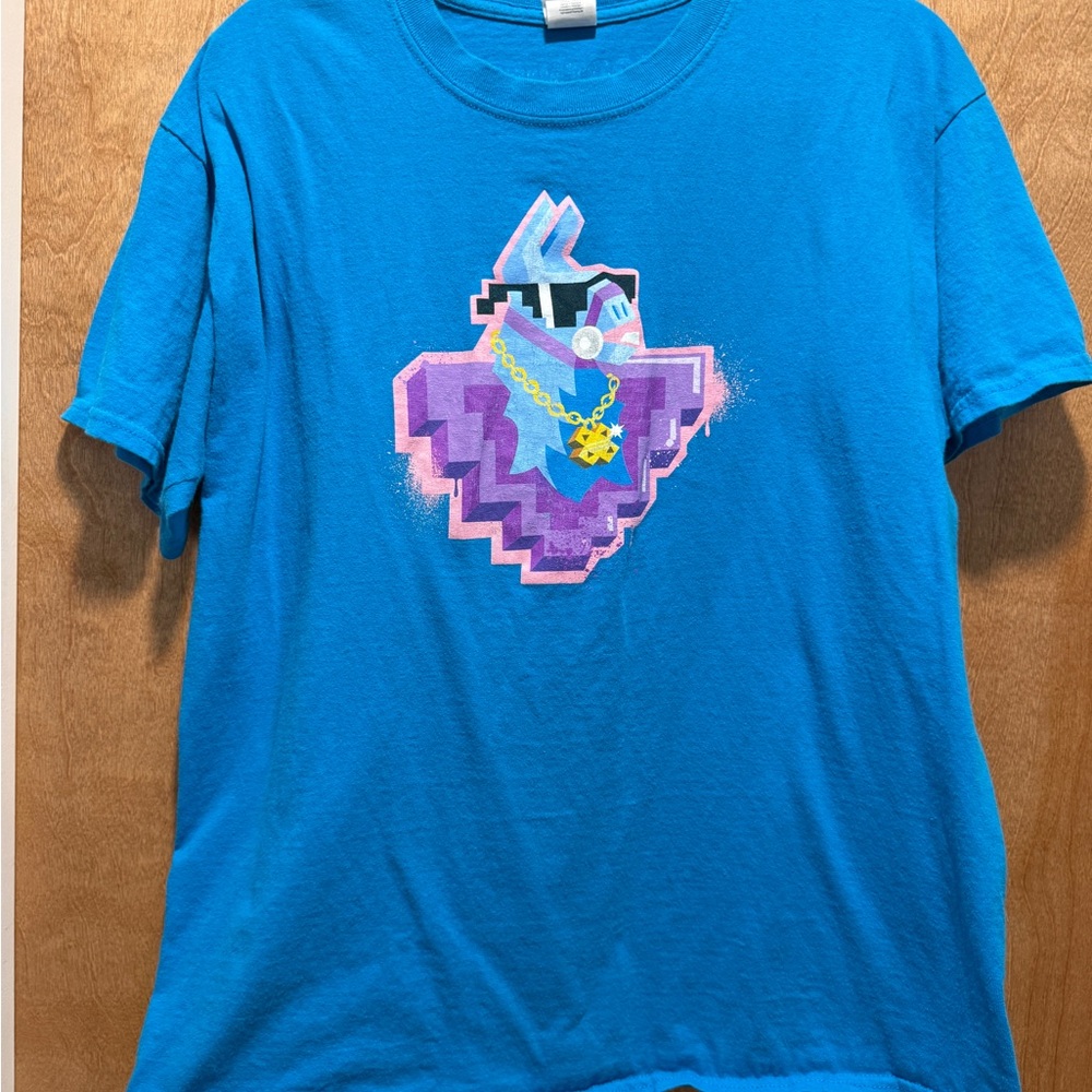 Fortnite Graphic T-Shirt with Supply Llama Gold Chain Design